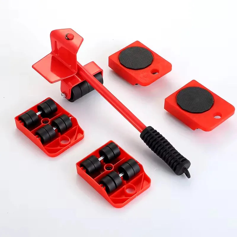 Carry Roller Set for Furniture, Removal, Lifting, Motion Tool Set, Wheel Bar Disposii